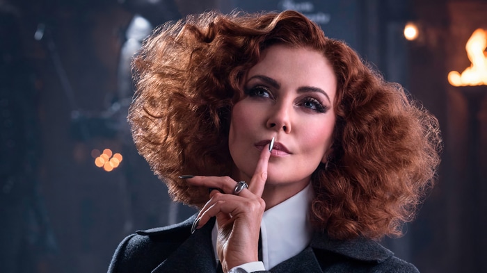 Charlize Theron in a dark, dramatic scene