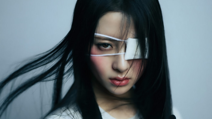 Huh Yun-jin with an eye patch