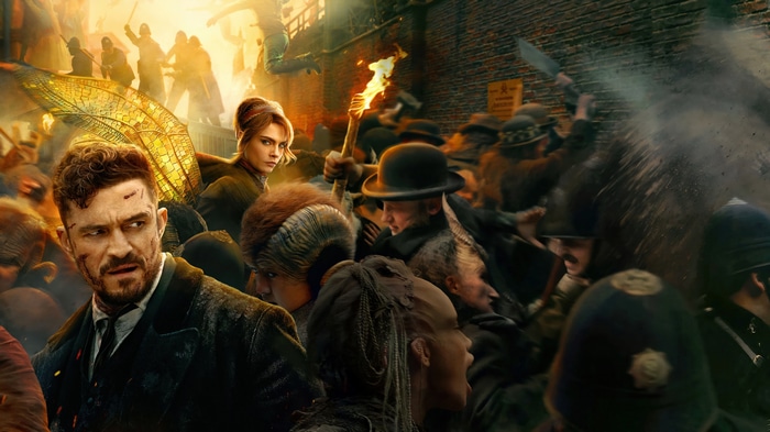 Carnival Row 4K: Orlando Bloom and Cara Delevingne in a riot
