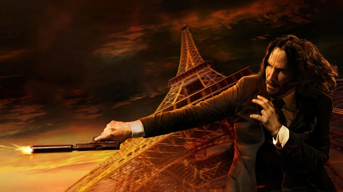 John Wick 4K with Eiffel Tower