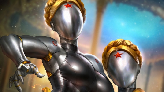 Atomic Heart Robots with Red Stars