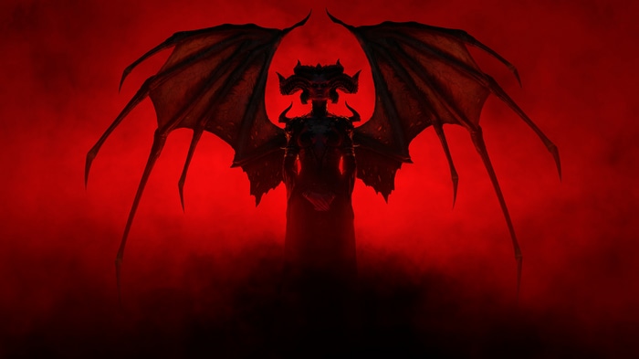 Lilith from Diablo IV with large wings