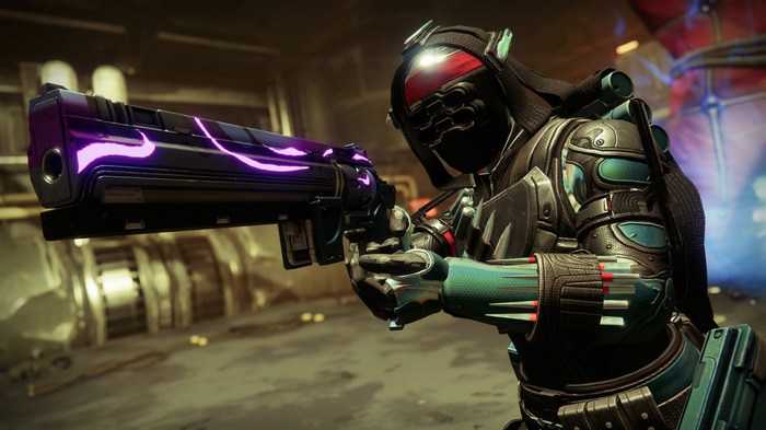 Destiny 2 Guardian with glowing weapon