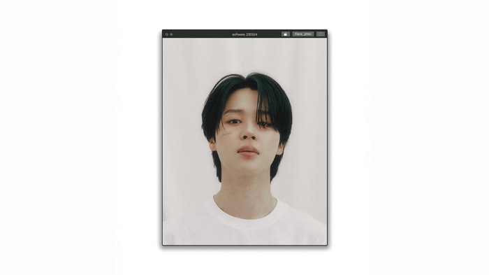 Jimin from BTS in a digital frame