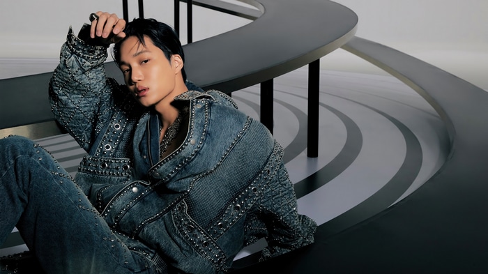 Kai from EXO in a denim outfit