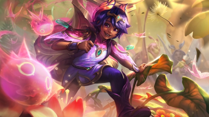 Milio and Faerie companions in League of Legends 4K
