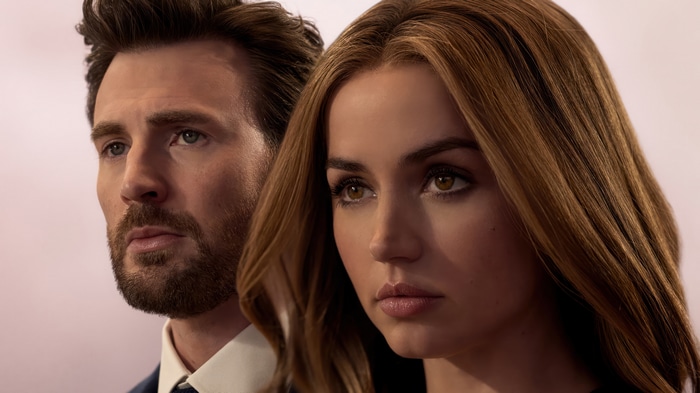 Chris Evans and Ana de Armas in Ghosted 4K