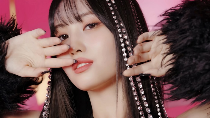 Momo from TWICE with crystal hair accessories