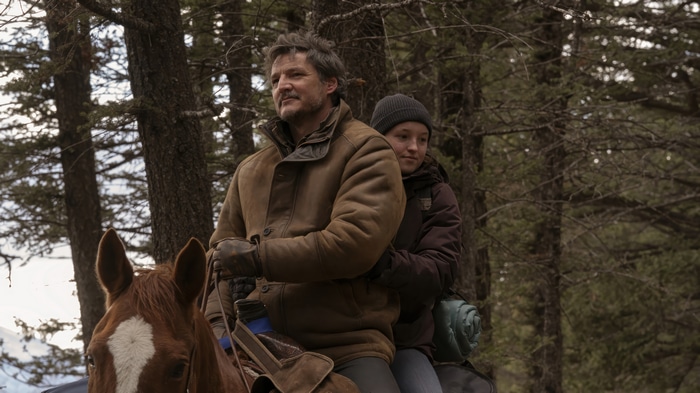 Joel and Ellie on horseback in The Last of Us 4K
