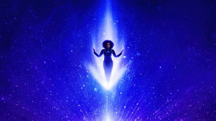 Monica Rambeau in a beam of light