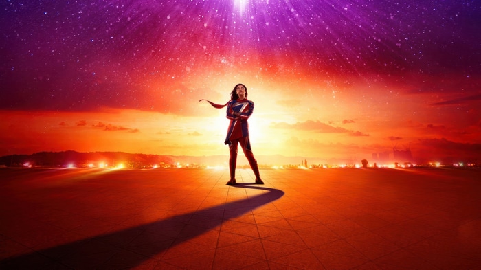 Kamala Khan in a cosmic landscape