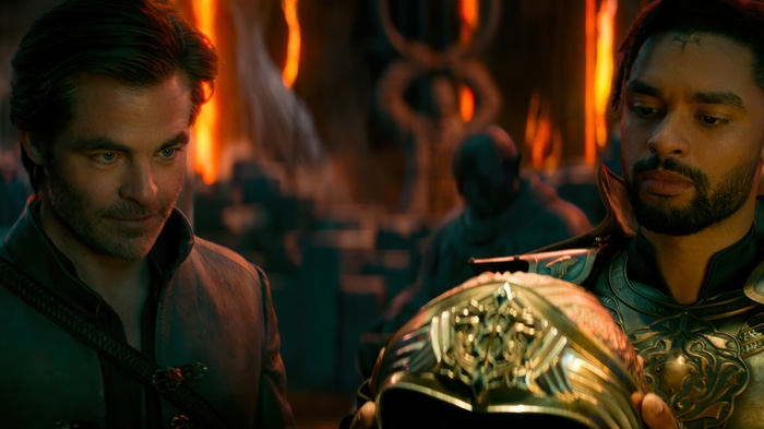 Chris Pine and Rege-Jean Page in Dungeons and Dragons: Honor Among Thieves 4K