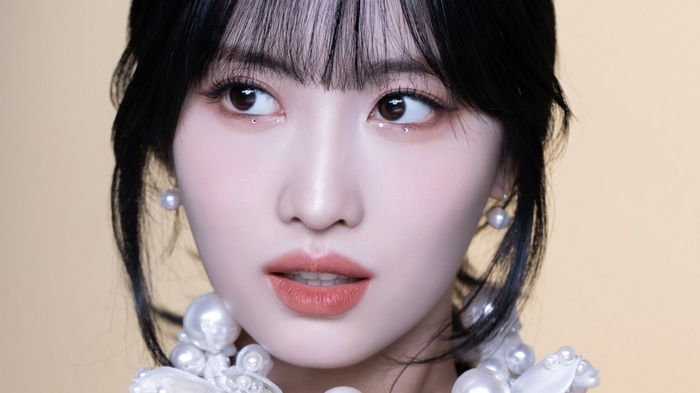 Momo Hirai from TWICE with pearl accessories