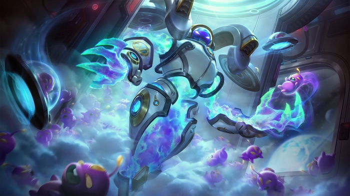 Astronaut Xerath in League of Legends Splash Art 4K