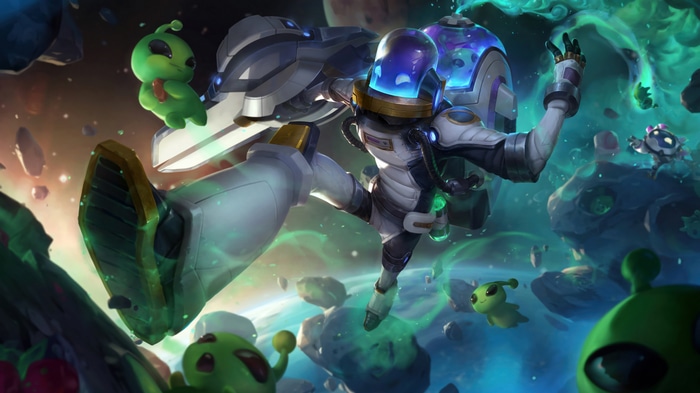 Astronaut Singed and Aliens in Space - League of Legends 4K