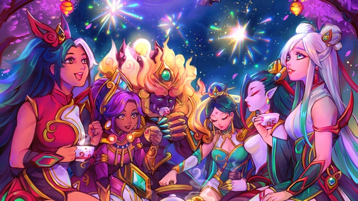 League of Legends Mythmaker Characters Celebrating Lunar New Year