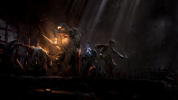 Dark and Darker dungeon exploration with lantern