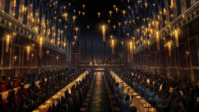 Hogwarts Great Hall with Floating Candles 4K