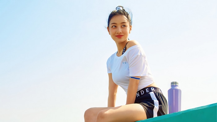 Park Ji-hyo in Under Armour athletic wear 4K