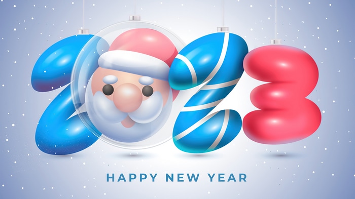 Happy New Year 2023 with Santa Claus 4K