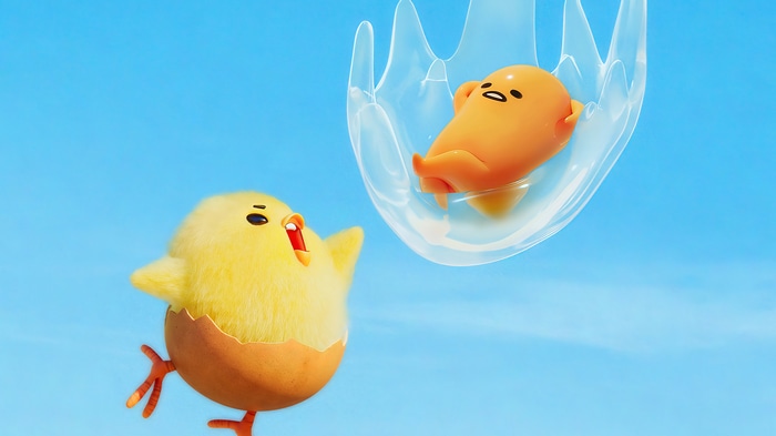 Gudetama and a chick in an eggshell
