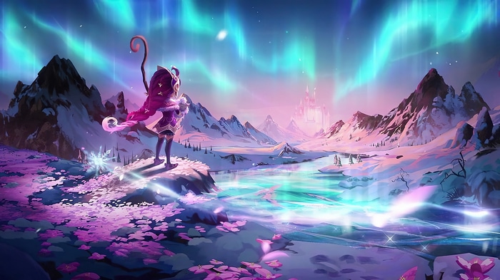 Winterblessed Zoe in a snowy landscape with aurora