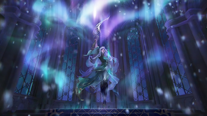 Winterblessed Diana in a grand hall