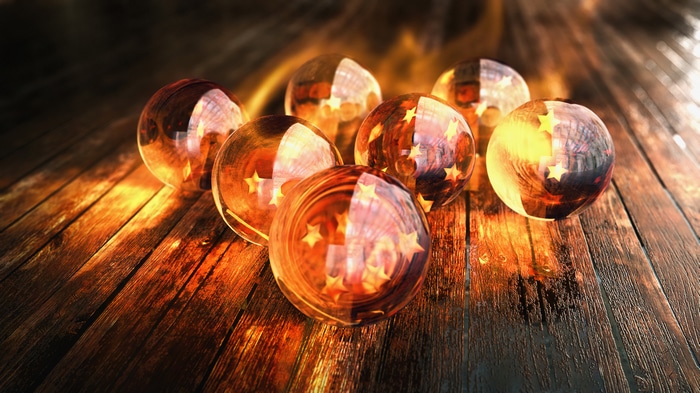 Dragon Balls on a Wooden Surface