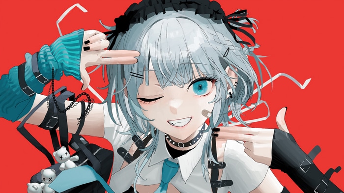 Anime Girl Winking and Smiling in 4K