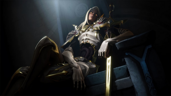 Fortnite character on a throne