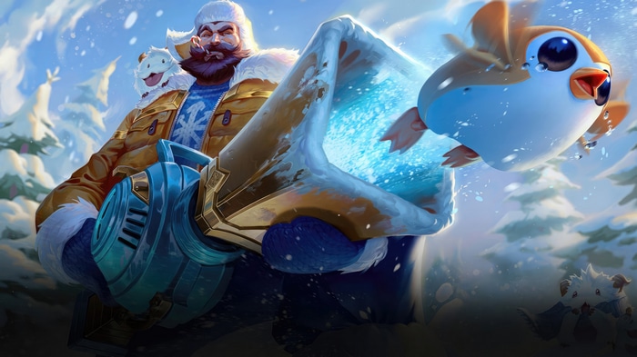 League of Legends Snow Day Graves and Poro