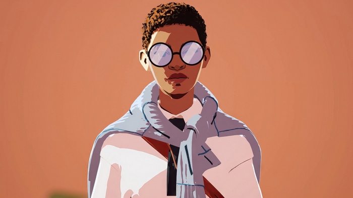 A person with glasses in "A letter to the future" 4K