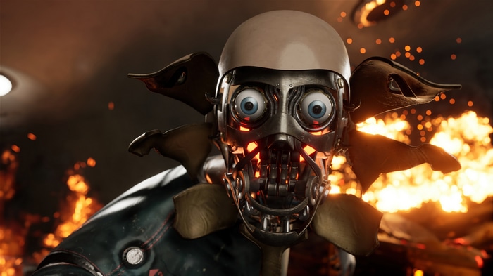 Atomic Heart Robot in Flames