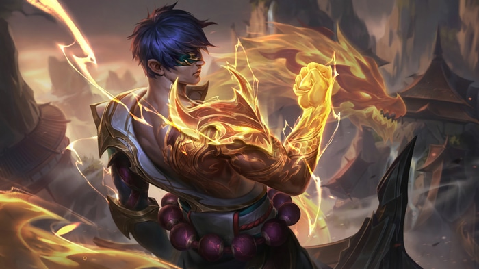 Lee Sin from League of Legends 4K Splash Art