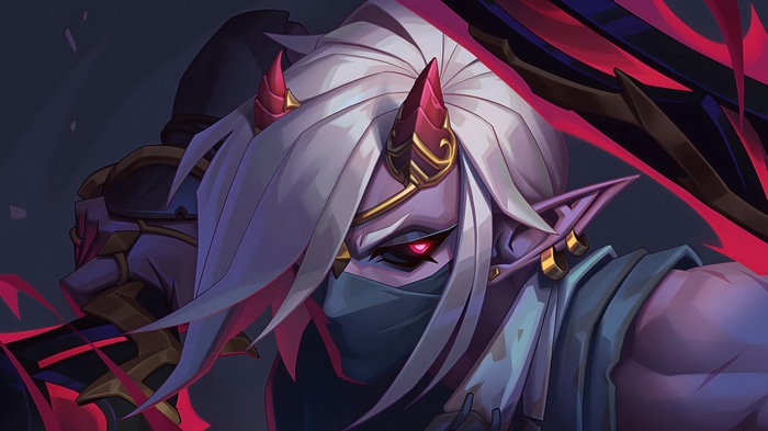 Wayfinder Character with Red Horns and Mask