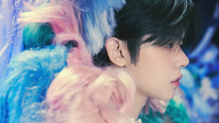 Yeonjun from TXT with colorful hair