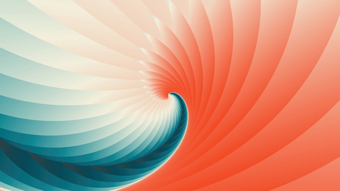 Abstract Swirls of Teal and Orange
