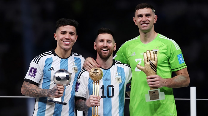 Argentina Football Players with Trophies