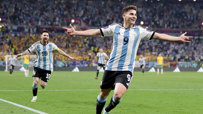 Argentina Football Players Celebrate Goal 4K