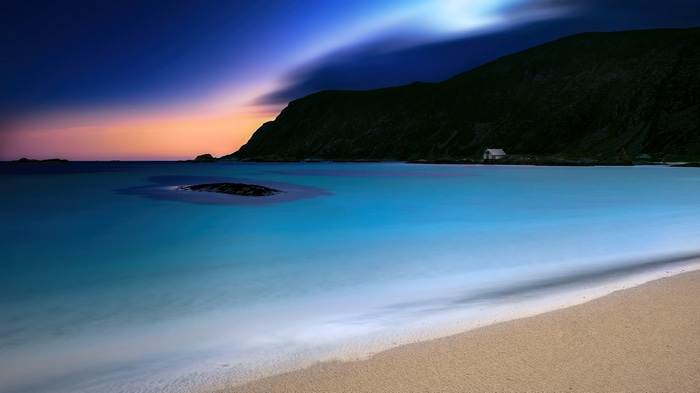 Beach Sunset Scenery Photography 4K