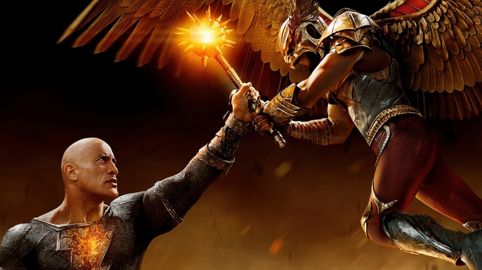 Black Adam and Hawkman in combat 4K
