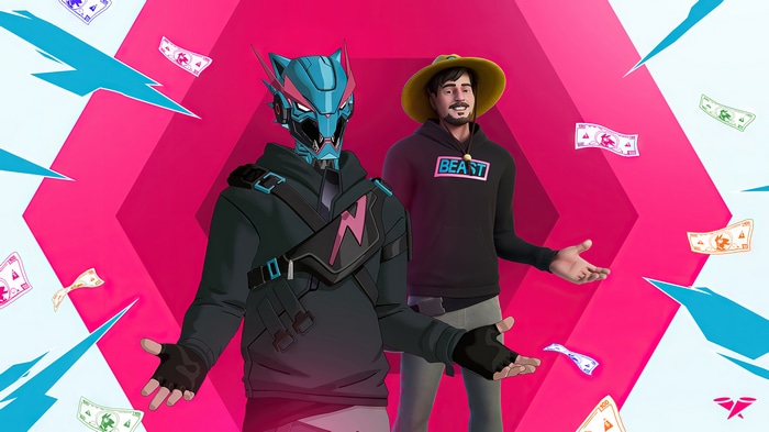 Fortnite characters with falling money