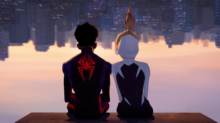 Miles Morales and Spider-Gwen in Spider-Man: Across the Spider-Verse 4K