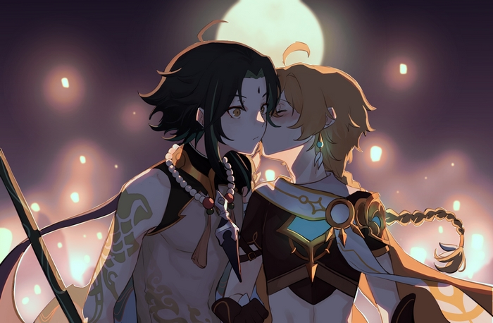 Aether and Xiao Genshin Impact Moment