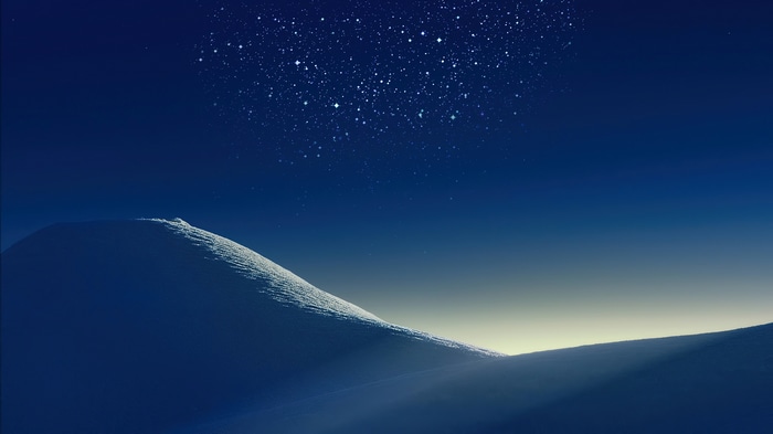Starry Night over Snowy Hills 4K