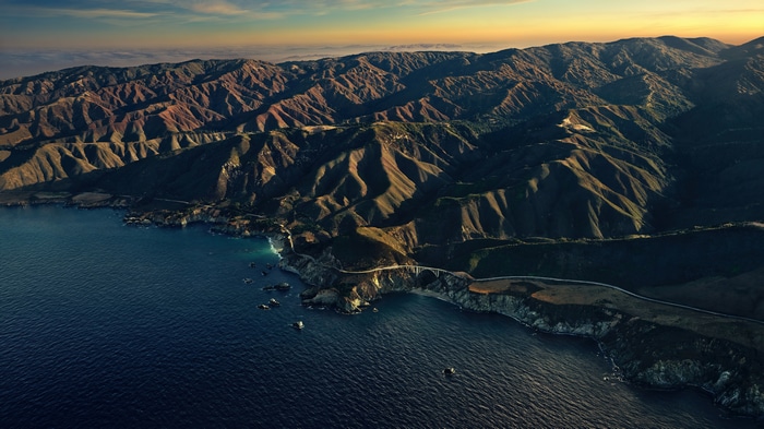 Bixby Bridge and Mountains at Dawn