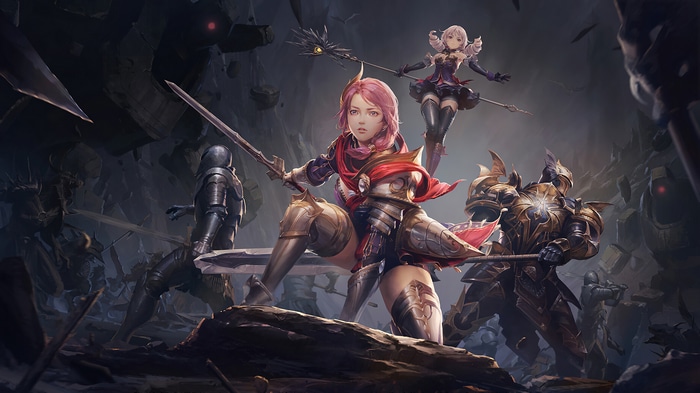 Fantasy characters in battle 4K