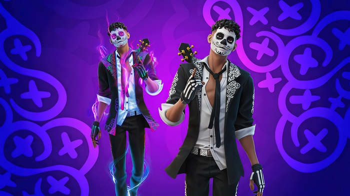 Fortnite character with Day of the Dead makeup