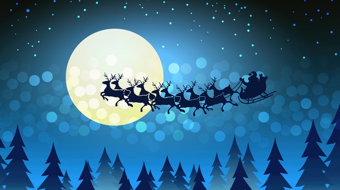 Santa Claus and Reindeer Sleigh 4K