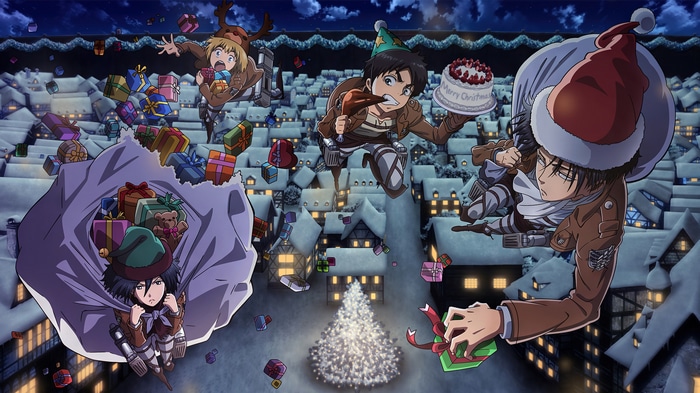 Attack on Titan Characters Delivering Christmas Gifts